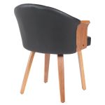 Καρέκλα Τραπεζαρίας ArteLibre CASSIAN Μαύρο/Καφέ Ξύλο/PU 55x58x78cm