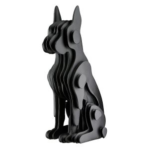 Figure Dog Synthetic Resin Black 13X15X29Cm 13X15X29Cm