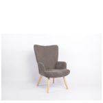 Πολυθρόνα ArteLibre LIRA Γκρι Ύφασμα Κοτλέ/Ξύλο 94.5x64x70.5cm