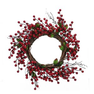 Χριστουγεννιάτικο Στεφάνι Κόκκινα Berries Φ35cm