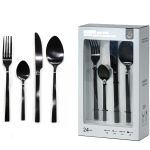 Σετ Μαχαιροπίρουνα Amaris Μαύρο Ανοξείδωτο Ατσάλι 24Τμχ