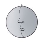 Καθρέφτης "Face" Μέταλλο Καθρέφτης Γυάλινο Μαύρο PU L. cm H. 42 cm D. 40 cm