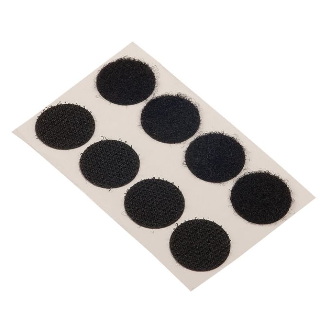 Αυτοκόλλητο Hook+Loop Στρογγυλό Μαύρο 20mm 8 Σετ