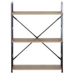 Ραφιέρα ArteLibre DARROW Με 3 Ράφια Δρυς/Μαύρο Μοριοσανίδα/Μέταλλο 58.6x23.5x80cm