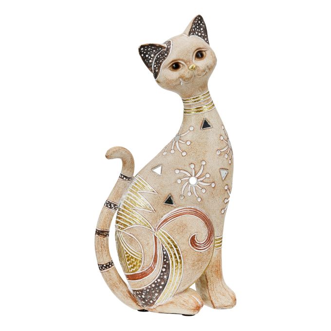 Figure Cat Synthetic Resin Ανοιχτό καφέ 11X10X23Cm 11X10X23Cm