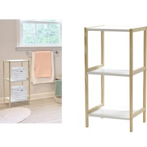 Ράφι Λευκό/Φυσικό Ξύλο 35x30x70cm