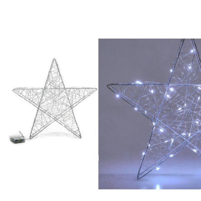 Αστέρι Με Φως Ασημί 40cm
