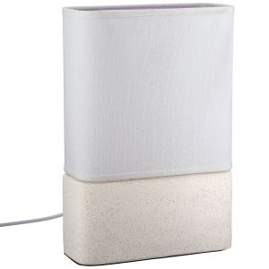 Φωτιστικό Επιτραπέζιο Ορθογώνιο Κεραμικό/Ύφασμα Μπεζ/Λευκό 20x8x30cm