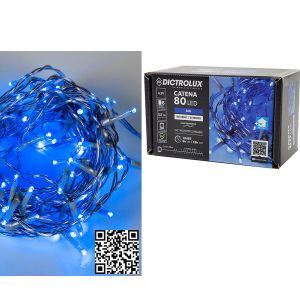 80 LED Κεριά Εσωτ. & Εξωτ. Χώρου Με 8 Προγράμματα Και Χρονοδιακόπτη Μπλε Φως Διάφανο Καλώδιο Μη Επεκτεινόμενο Μπαταρίας