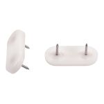 Τάπες Επίπλων Καρφωτές Πλαστικό 45x20mm 4Τμχ Λευκό
