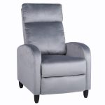 Πολυθρόνα Ανακλινόμενη ArteLibre ATRIA Γκρι Βελούδο 67.5x90x104cm