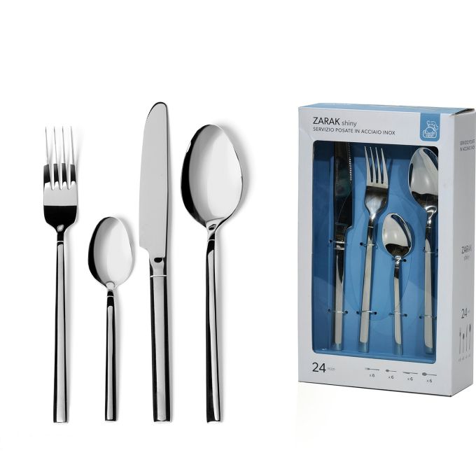 Σετ Μαχαιροπήρουνα Zarak Ασημί Ανοξείδωτο Ατσάλι 24Τμχ