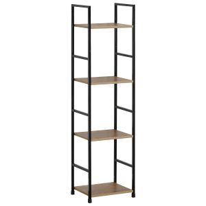 Ραφιέρα ArteLibre DARROW Με 4 Ράφια Δρυς/Μαύρο Μοριοσανίδα/Μέταλλο 29.1x23.5x112cm