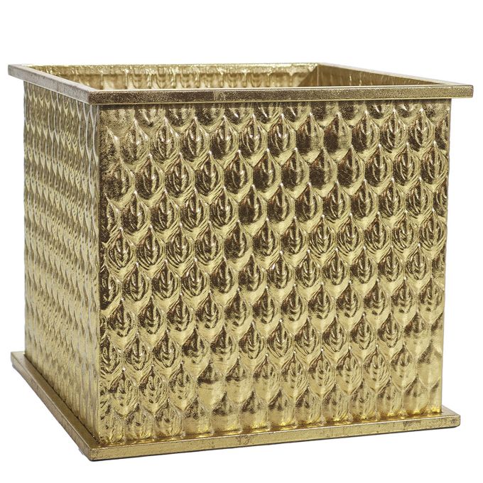 Χριστουγεννιάτικη Γλάστρα Χρυσό 29.5x29.5x26cm