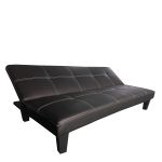 Καναπές Κρεβάτι Τριθέσιος ArteLibre ERYNDOR Μαύρο PU 186x90x82cm