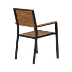 Πολυθρόνα Κήπου ArteLibre OUZOUD Γκρι/Καρυδί Αλουμίνιο/Ξύλο 57x57x84cm