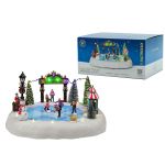 Χριστουγεννιάτικο Σκηνικό Παγοδρόμιο Με Κίνηση Και Φως 17x32x24cm