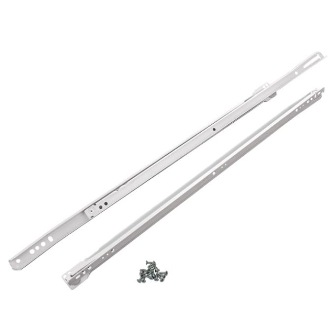 Οδηγός Συρταριού Με Ροδάκι Λευκό 300mm Μερικό Άνοιγμα