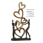 Διακοσμητικό ArteLibre Φιγούρες Κρατούν Καρδιές Μπρονζέ/Χρυσό Polyresin 6.5x21x41cm