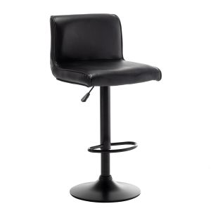 Σκαμπό Bar ArteLibre ARMOR Με Πλάτη Πτυσσόμενο Μαύρο PU/Μέταλλο 45x48x86-107.5cm