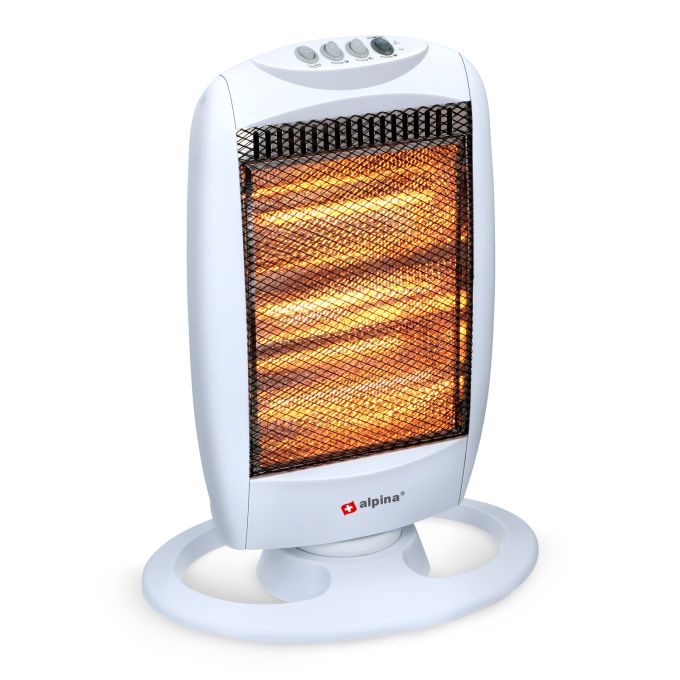 Θερμάστρα Χαλαζία Περιστρεφόμενη 1200W Λευκό ALPINA