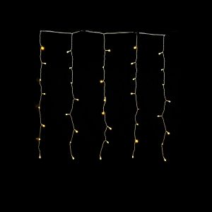 120 LED Κουρτίνα Εξωτερικού Χώρου Θερμό Λευκό Φως Διάφανο Καλώδιο 1x3m