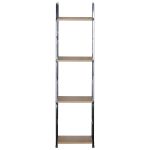 Ραφιέρα ArteLibre DARROW Με 4 Ράφια Δρυς/Μαύρο Μοριοσανίδα/Μέταλλο 29.1x23.5x112cm