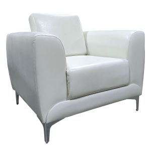 Πολυθρόνα ArteLibre ELFRIC Λευκό PU 89x81x81cm