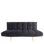 Καναπές Κρεβάτι Τριθέσιος ArteLibre ELVINA Μαύρο Ύφασμα 182x82x88cm