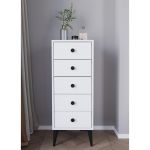 Συρταριέρα ArteLibre AMARI Λευκό Μοριοσανίδα 43x43x114cm