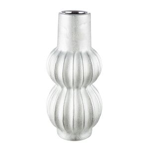 Βάζο Κεραμικό Ασημί Χρώμα D14X30Cm D14X30Cm