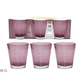 Σετ Ποτήρια Ροζ/Γυαλί 30cl 3Τμχ