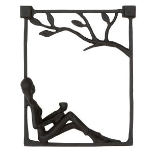 Ανάγλυφο τοίχου Ορθογώνιο Μεταλλικό Σκούρο Καφέ 14X5X17Cm 14X5X17Cm