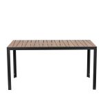 Τραπέζι Κήπου ArteLibre OUZOUD Μαύρο/Καρυδί Αλουμίνιο/Ξύλο 150x90x74cm