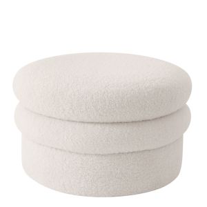 Σκαμπό ArteLibre SPECIOZA Με Αποθηκευτικό Χώρο Λευκό Ύφασμα Cashmere 60x60x35cm