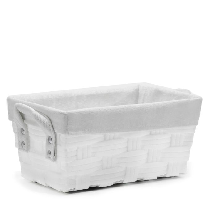 Καλάθι Αποθήκευσης Λευκό Polyester 33x21x16cm