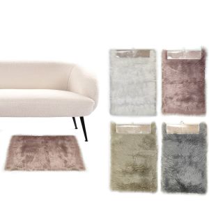 Χαλί συνθετικό γούνα  λευκό/ροζ/μπεζ/γκρι 100% πολυεστέρας 50x80cm Σε 4 Χρώματα