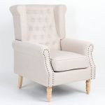 Πολυθρόνα ArteLibre OTTAVIA Μπεζ Ύφασμα 77x80x106cm