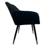 Καρέκλα Τραπεζαρίας ArteLibre ESPERANZA Μαύρο Βελούδο/Μέταλλο 56x60x81cm