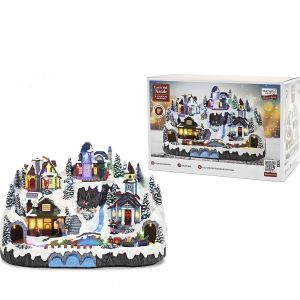 Χριστουγεννιάτικο Χωριό Φωτιζόμενο Με Μουσική Και Κίνηση 41x27x28cm