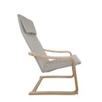 Πολυθρόνα ArteLibre NORDVIK Μπεζ/Φυσικό Ύφασμα/Ξύλο 60x71x105cm