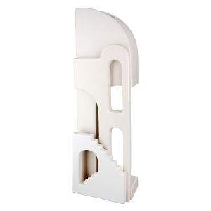 Βάζο 'Faccia' Μοτίβο Σπιτιού Σκάλα Κεραμικό Μπεζ 8.5x13x46cm