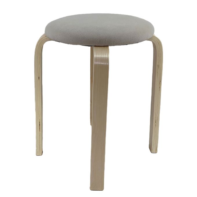 Σκαμπό ArteLibre MILOA Mπεζ/Φυσικό Ύφασμα/Ξύλο 42x42x45cm