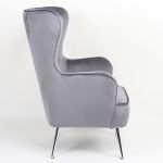 Πολυθρόνα ArteLibre VITTORIA Γκρι Βελούδο 76x79x101cm