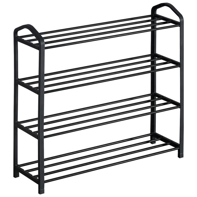 Παπουτσοθήκη ArteLibre REAGAN Με 4 Ράφια Μαύρο Μέταλλο 62x20x62cm