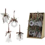 Χριστουγεννιάτικα Κρεμαστά Διακοσμητικά Λευκό 17cm Σε 4 Σχέδια