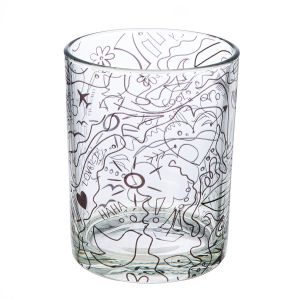 Ανεμοφωτιστικό 'Modern Art' Γυαλί Μαύρο/Διάφανο 12.5x10cm