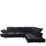 Καναπές Γωνιακός ArteLibre OZMA Μαύρο Ύφασμα 254x160x70cm