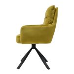 Πολυθρόνα ArteLibre WYATT Κίτρινο Ύφασμα/Μέταλλο 60x67x93cm