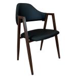 Καρέκλα Τραπεζαρίας ArteLibre SOLANA Μαύρο/Καρυδί PU/Μέταλλο 51x51x81cm